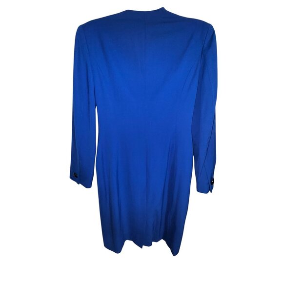 Vintage Royal Blue Dress Coat Size 6 Office Sexy Blazer New Wave Boss Royal Punk - Picture 2 of 9